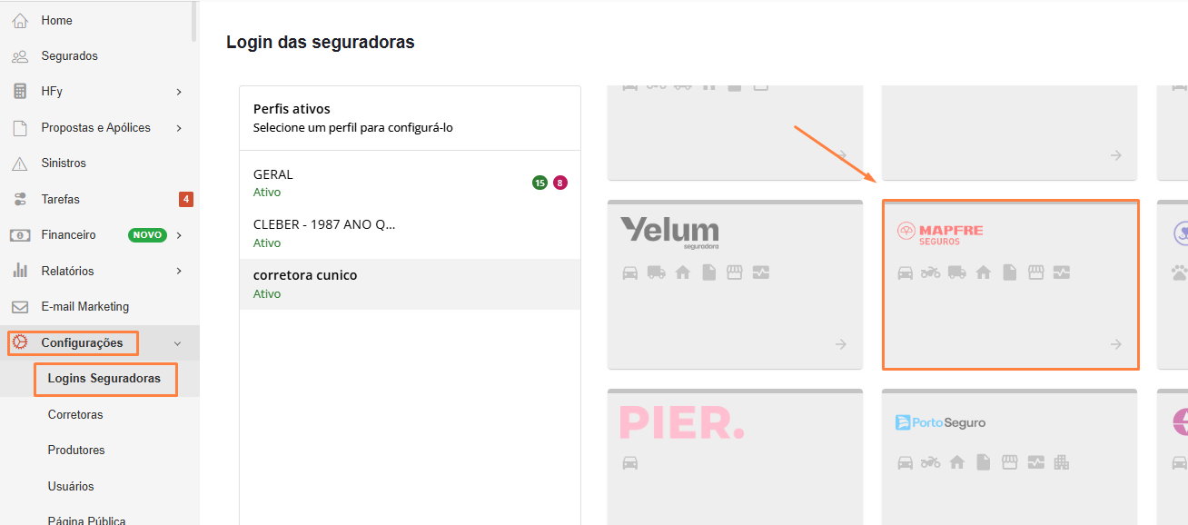 Logins Seguradoras - Como configurar o login da Mapfre Negócios